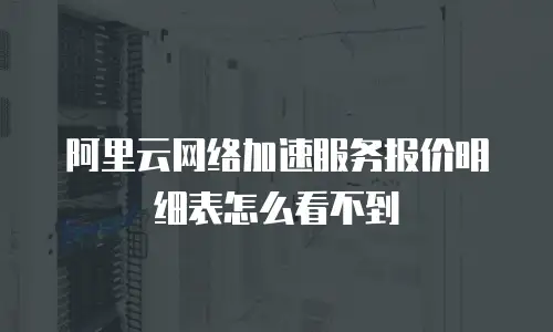 阿里云网络加速服务报价明细表怎么看不到