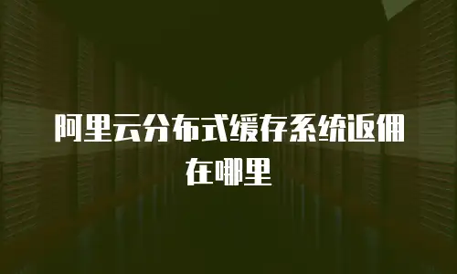 阿里云分布式缓存系统返佣在哪里