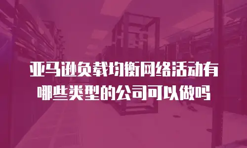 亚马逊负载均衡网络活动有哪些类型的公司可以做吗