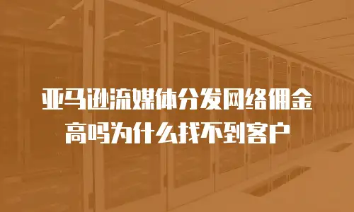 亚马逊流媒体分发网络佣金高吗为什么找不到客户