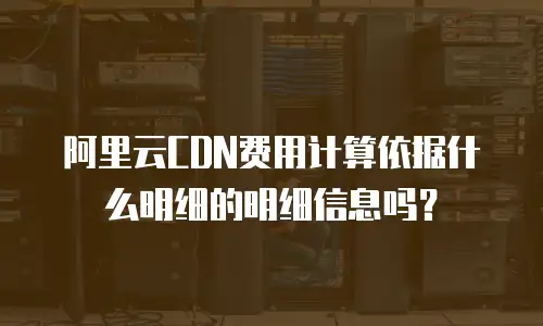 阿里云CDN费用计算依据什么明细的明细信息吗？