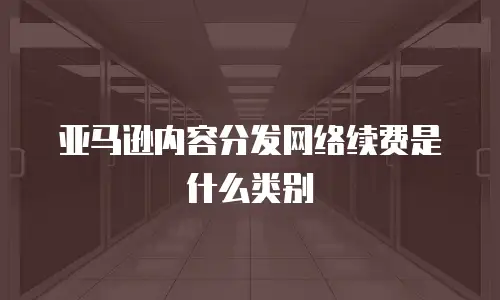 亚马逊内容分发网络续费是什么类别