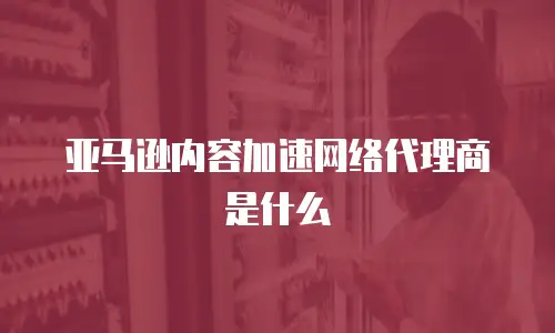 亚马逊内容加速网络代理商是什么