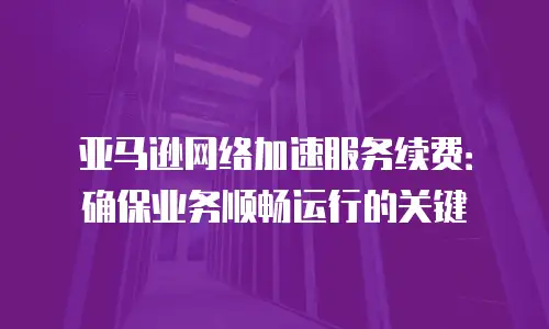 亚马逊网络加速服务续费：确保业务顺畅运行的关键
