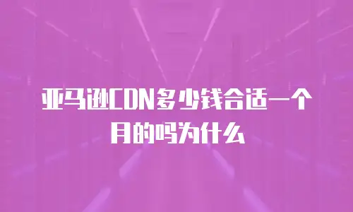 亚马逊CDN多少钱合适一个月的吗为什么