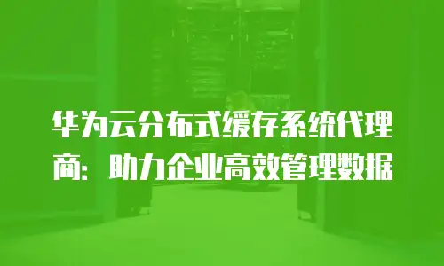 华为云分布式缓存系统代理商：助力企业高效管理数据