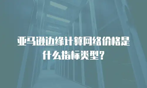 亚马逊边缘计算网络价格是什么指标类型？