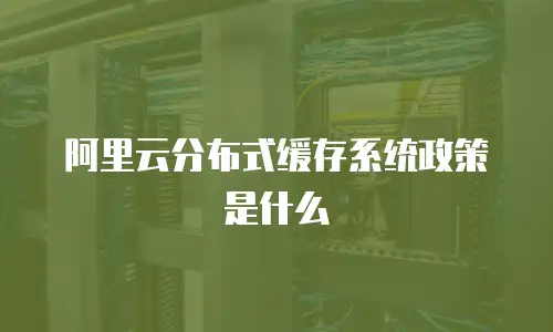 阿里云分布式缓存系统政策是什么