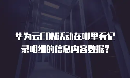 华为云CDN活动在哪里看记录明细的信息内容数据？