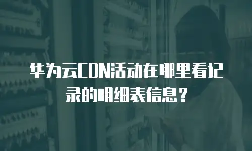 华为云CDN活动在哪里看记录的明细表信息？