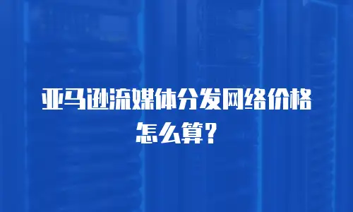 亚马逊流媒体分发网络价格怎么算？