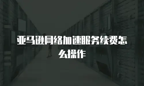 亚马逊网络加速服务续费怎么操作