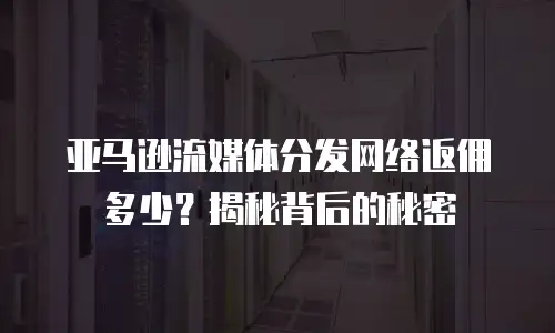 亚马逊流媒体分发网络返佣多少？揭秘背后的秘密