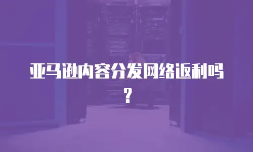 亚马逊内容分发网络返利吗？