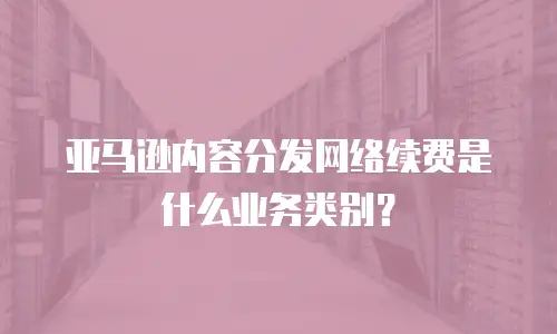 亚马逊内容分发网络续费是什么业务类别？