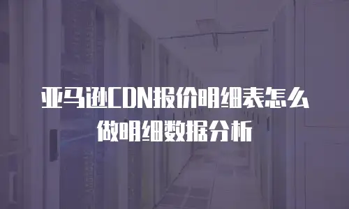 亚马逊CDN报价明细表怎么做明细数据分析