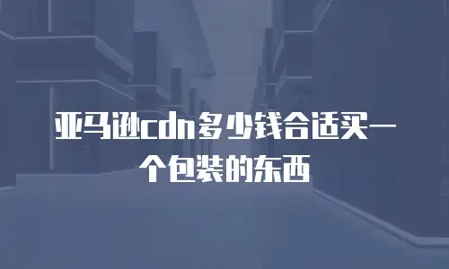 亚马逊cdn多少钱合适买一个包装的东西