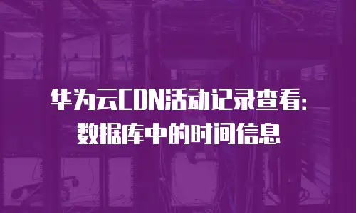 华为云CDN活动记录查看：数据库中的时间信息