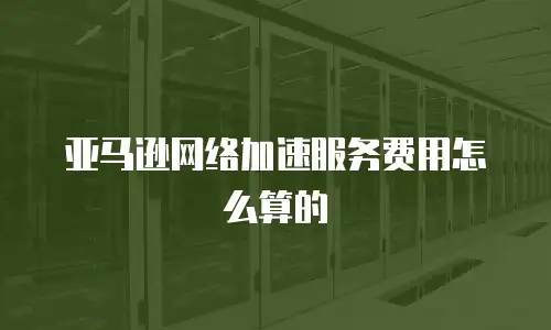 亚马逊网络加速服务费用怎么算的