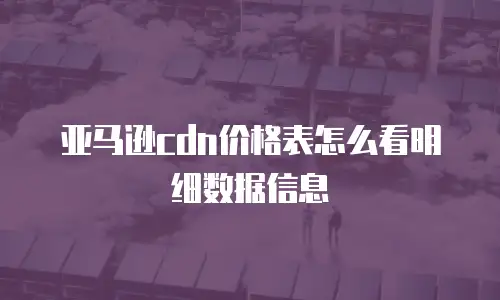 亚马逊cdn价格表怎么看明细数据信息