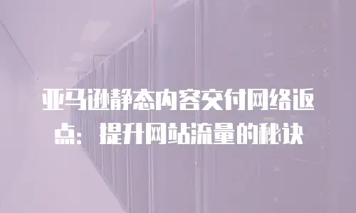 亚马逊静态内容交付网络返点：提升网站流量的秘诀