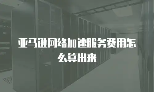 亚马逊网络加速服务费用怎么算出来