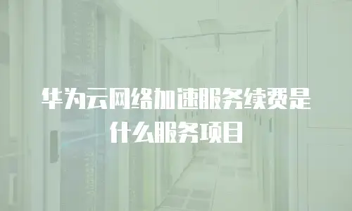 华为云网络加速服务续费是什么服务项目