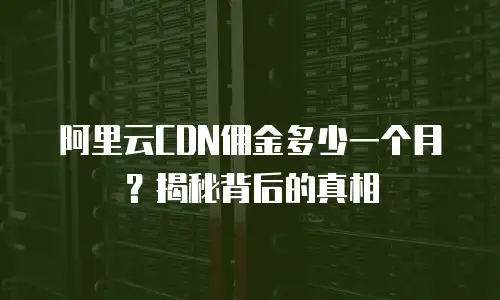 阿里云CDN佣金多少一个月？揭秘背后的真相