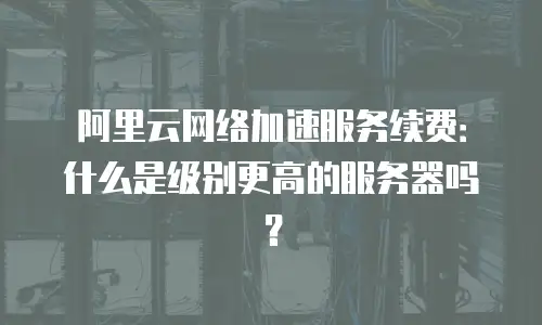 阿里云网络加速服务续费：什么是级别更高的服务器吗？