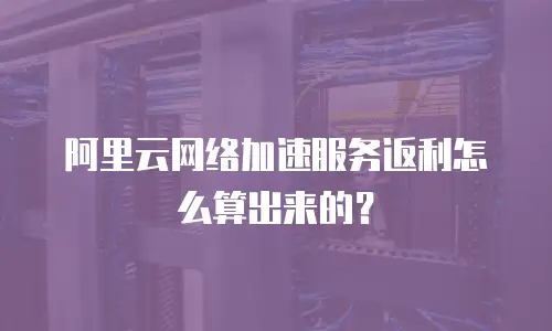 阿里云网络加速服务返利怎么算出来的？