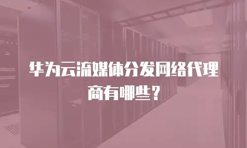 华为云流媒体分发网络代理商有哪些？