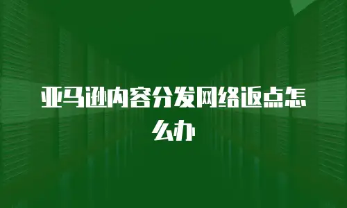 亚马逊内容分发网络返点怎么办