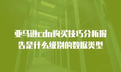 亚马逊cdn购买技巧分析报告是什么级别的数据类型