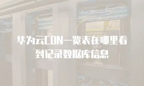 华为云CDN一览表在哪里看到记录数据库信息