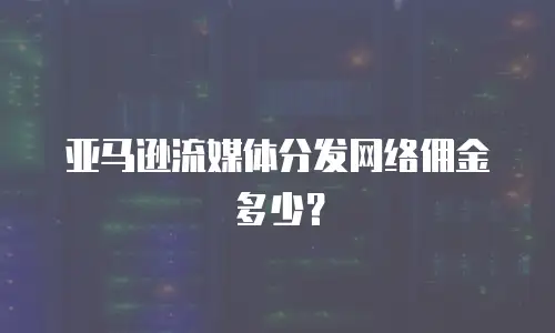 亚马逊流媒体分发网络佣金多少？