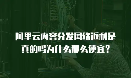 阿里云内容分发网络返利是真的吗为什么那么便宜？