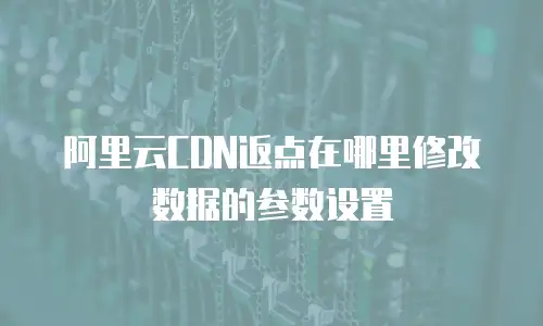阿里云CDN返点在哪里修改数据的参数设置