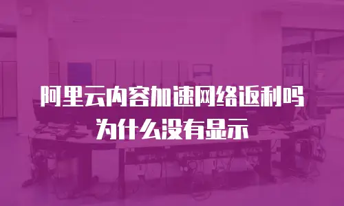 阿里云内容加速网络返利吗为什么没有显示