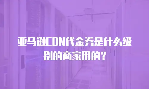 亚马逊CDN代金券是什么级别的商家用的？