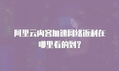 阿里云内容加速网络返利在哪里看的到？
