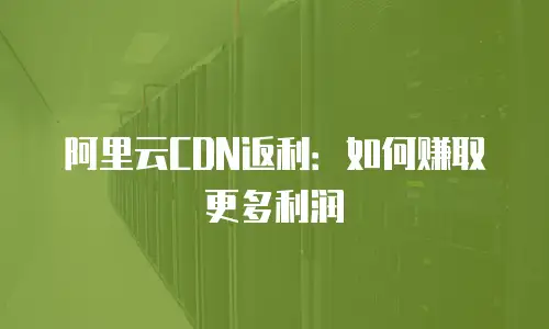 阿里云CDN返利：如何赚取更多利润