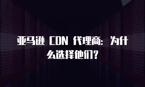 亚马逊 CDN 代理商：为什么选择他们？