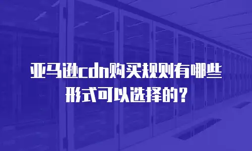 亚马逊cdn购买规则有哪些形式可以选择的？