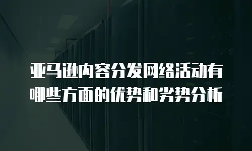 亚马逊内容分发网络活动有哪些方面的优势和劣势分析