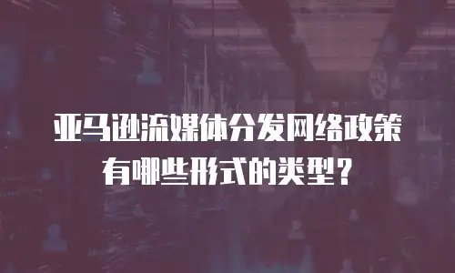 亚马逊流媒体分发网络政策有哪些形式的类型？