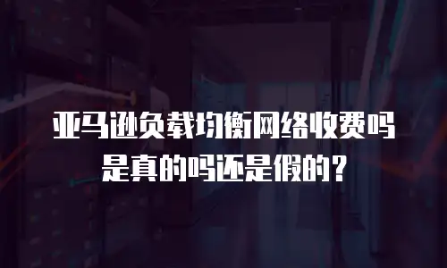 亚马逊负载均衡网络收费吗是真的吗还是假的？