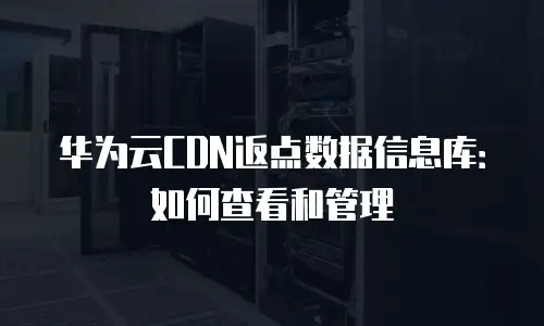 华为云CDN返点数据信息库：如何查看和管理