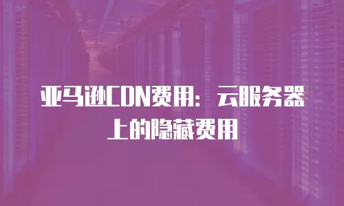 亚马逊CDN费用：云服务器上的隐藏费用