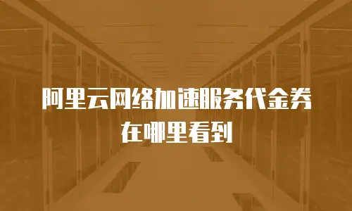 阿里云网络加速服务代金券在哪里看到