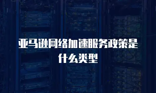 亚马逊网络加速服务政策是什么类型